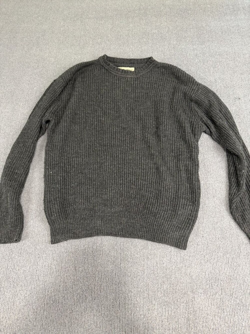 Munsingwear Mens Gray Ribbed Knit Crewneck Sweater M